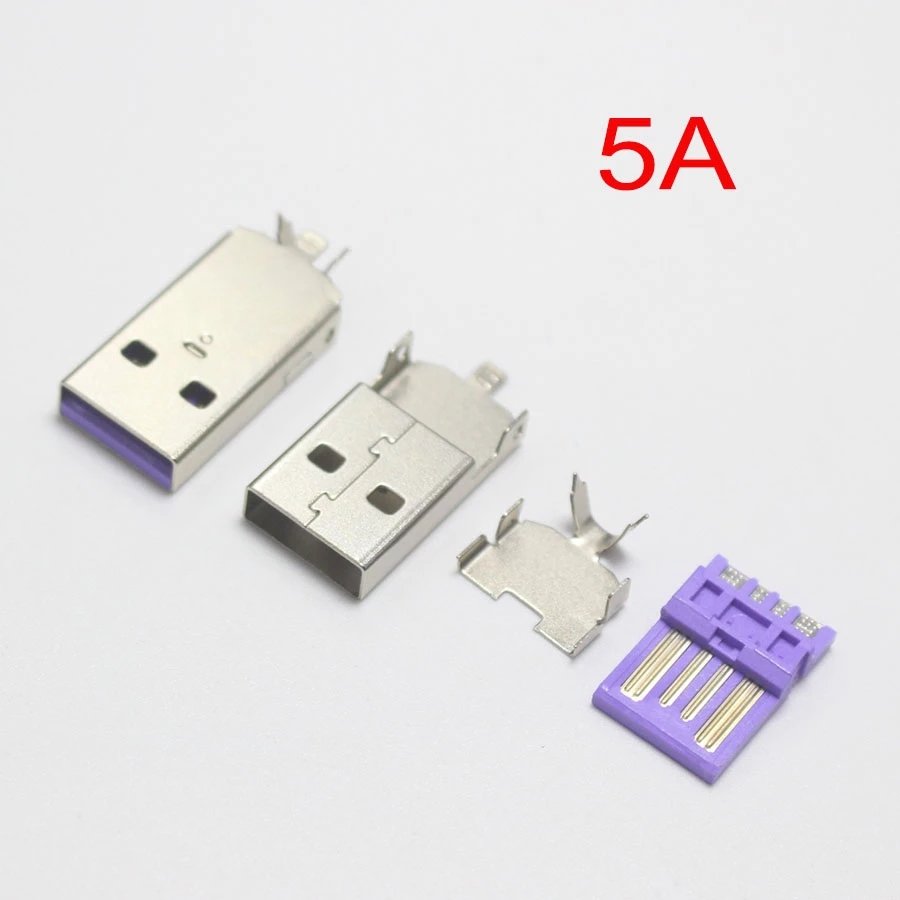 Nickel Plated usb2.0 connector male solder type USB a type connector PCB usb-A Tail Socket 3 in 1 PC DIY Adapter