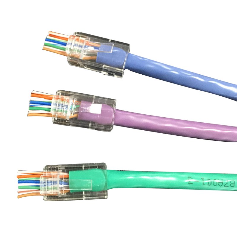 EXW High Quality Cat6 Easy Passthrough RJ45 Connector Plug Unshielded rj45 plug
