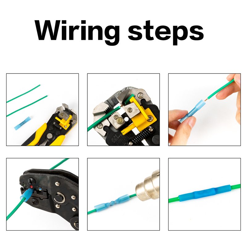 CHFRPU Heat shrinkable butt connector BHT2 AWG 16-14 insulated waterproof heat shrink crimp terminal 50pcs/bag wire connector