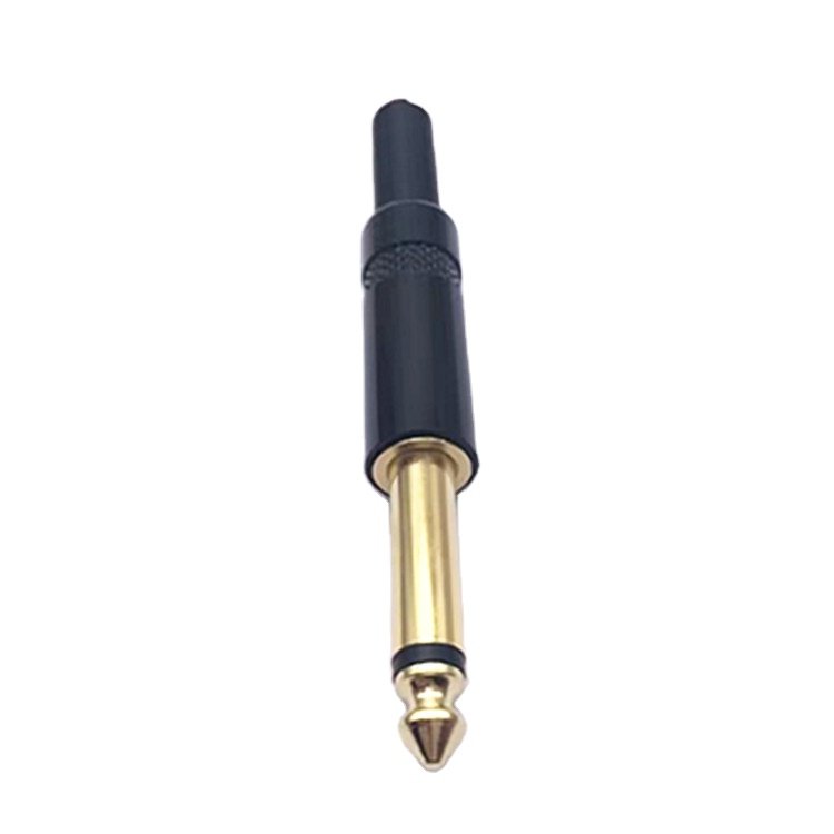 6.35 mm Mono Male TS Jack Plug Guitar Connector 6.35 mm Plugs Black 6.35 mm Jack Male Mono Metal 6.35mm Male Connector Mono