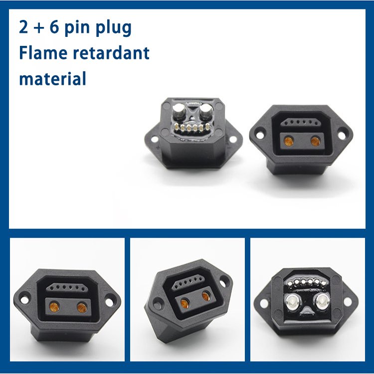 E Bike Charging Connector Anti-sparking 50A FB2107 2+6 Pin Energy Storgy Power Connector