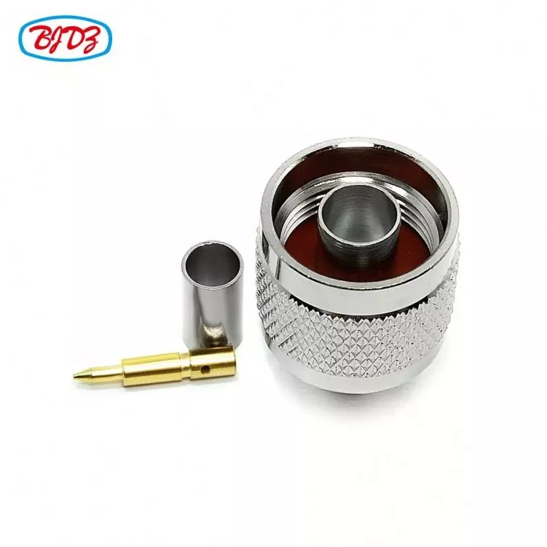 Manufacturer Quality assured N Type male crimp Connector RG58 LMR195 LMR200 RG223 RG142 RG400 RF Coax Coaxial connector in stock