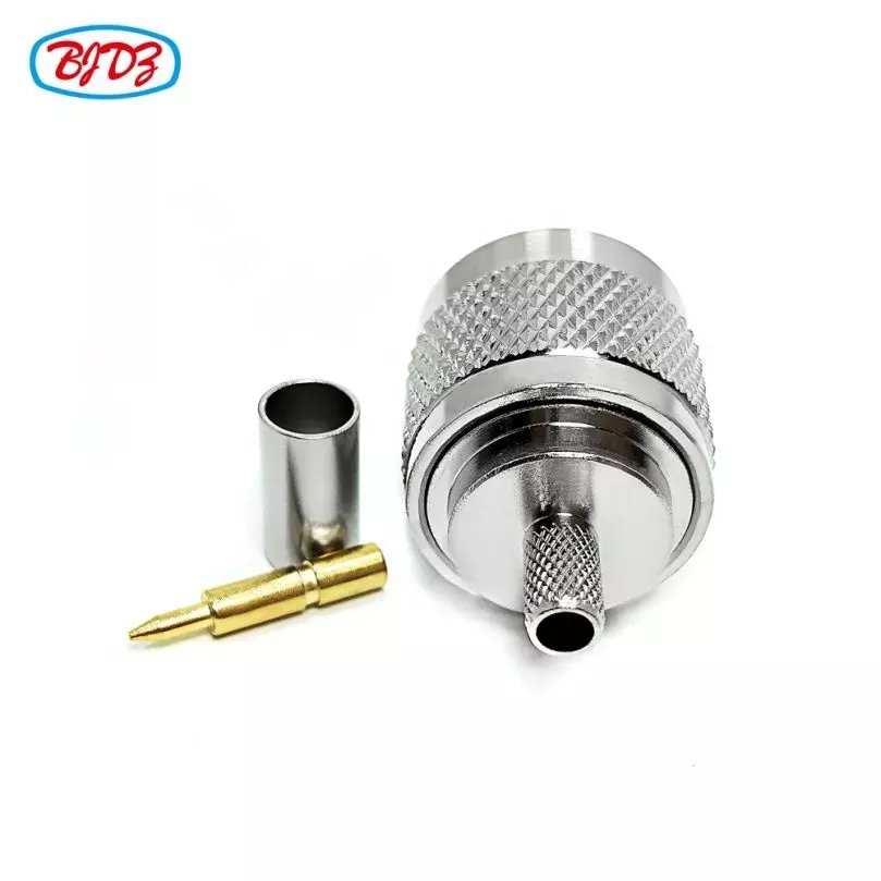 Manufacturer Quality assured N Type male crimp Connector RG58 LMR195 LMR200 RG223 RG142 RG400 RF Coax Coaxial connector in stock
