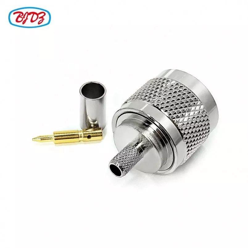Manufacturer Quality assured N Type male crimp Connector RG58 LMR195 LMR200 RG223 RG142 RG400 RF Coax Coaxial connector in stock