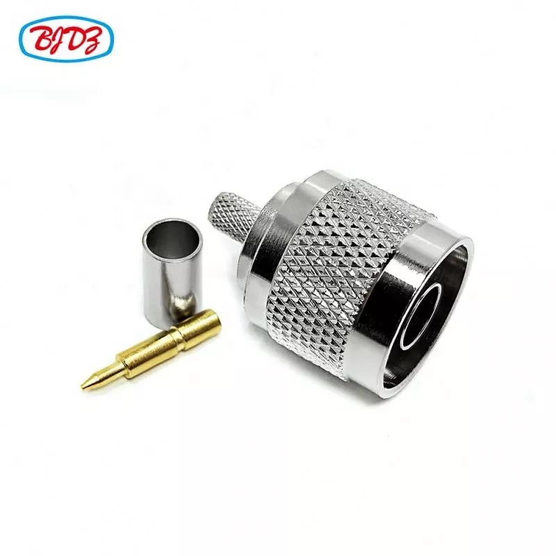 Manufacturer Quality assured N Type male crimp Connector RG58 LMR195 LMR200 RG223 RG142 RG400 RF Coax Coaxial connector in stock