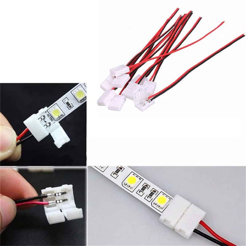 Solderless 2 3 4 5 6 Pin LED Strip Connectors 3528/5050 8mm / 10mm Width PCB Ribbon Single Color connector