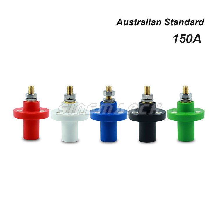 5X R-LOK 150A 600V Male Socket Set Panel Mount 150amp 1 Pole Power Connector Copper Alloy Contact for Power Distro