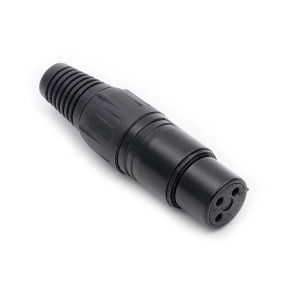 3 pins XLR male connector Microphone MIC Mixer XLR female jack cable connector with nickel plated pins