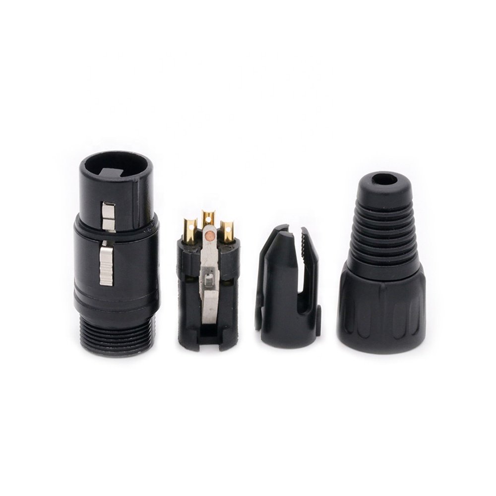 3 pins XLR male connector Microphone MIC Mixer XLR female jack cable connector with nickel plated pins