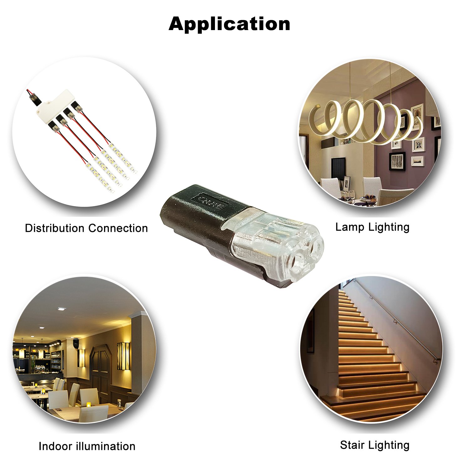 Low Voltage Wire Connector Universal Compact Wire I Type Connectors 2 Pin No Wire-Stripping Required for 20/22 AWG Cable