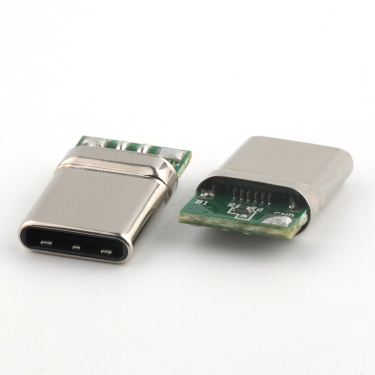 16Pin USB Type C Male Connector Shell 10.6L USB C Male Solder Connector with PCB Board