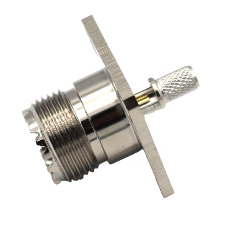 SO239 Jack Female UHF Female 4 Hole Flange Panel Mount Solder RG58 LMR195 LMR200 Cable Connector