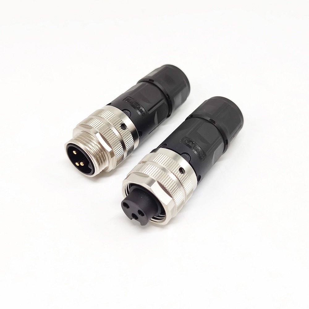 Custom Field Installation 3-Pin Straight Plastic Male and Female Plugs M7/8 Industrial Waterproof Cable Connectors