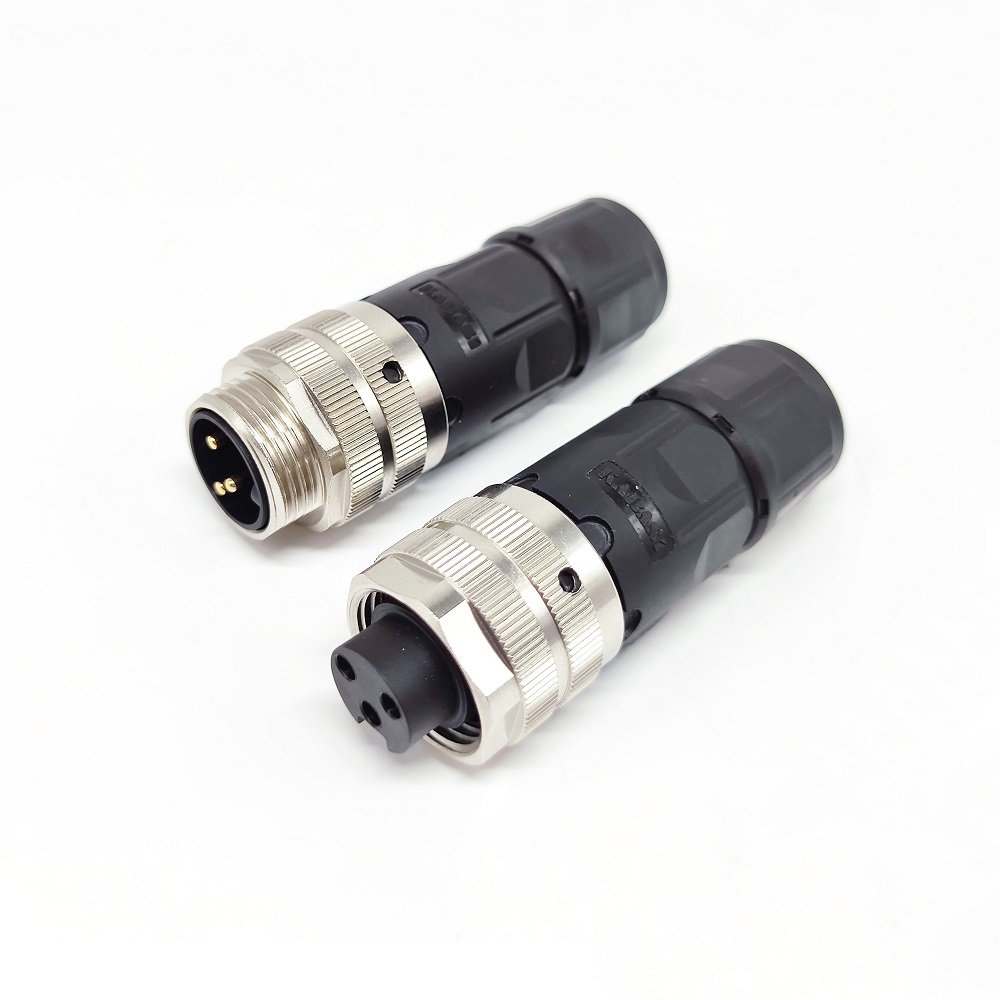 Custom Field Installation 3-Pin Straight Plastic Male and Female Plugs M7/8 Industrial Waterproof Cable Connectors