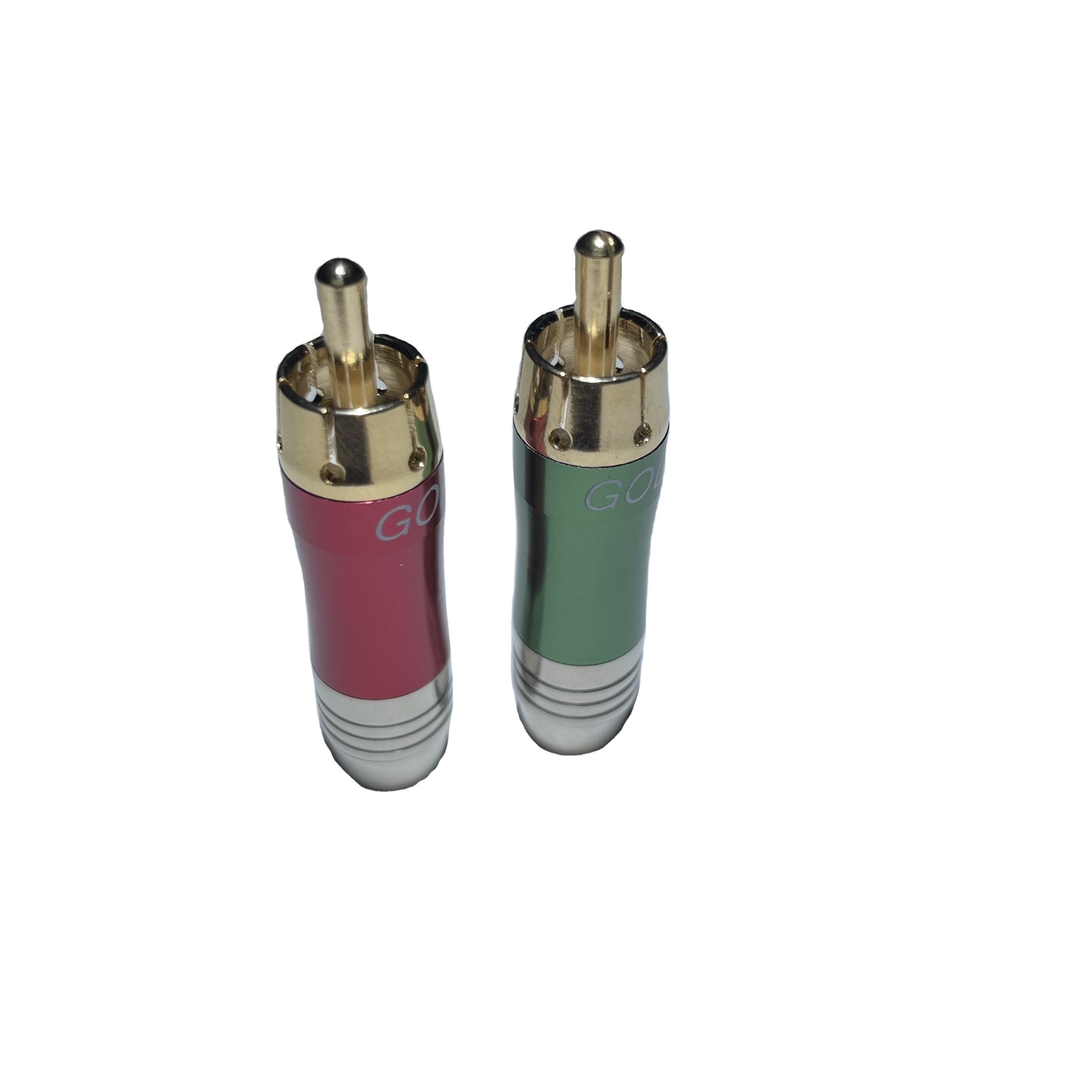 High Quality Audio Video RCA Cable Connector RCA Male Plug Audio Adapter Cable Connector Golden Plated OFC Copper Plug