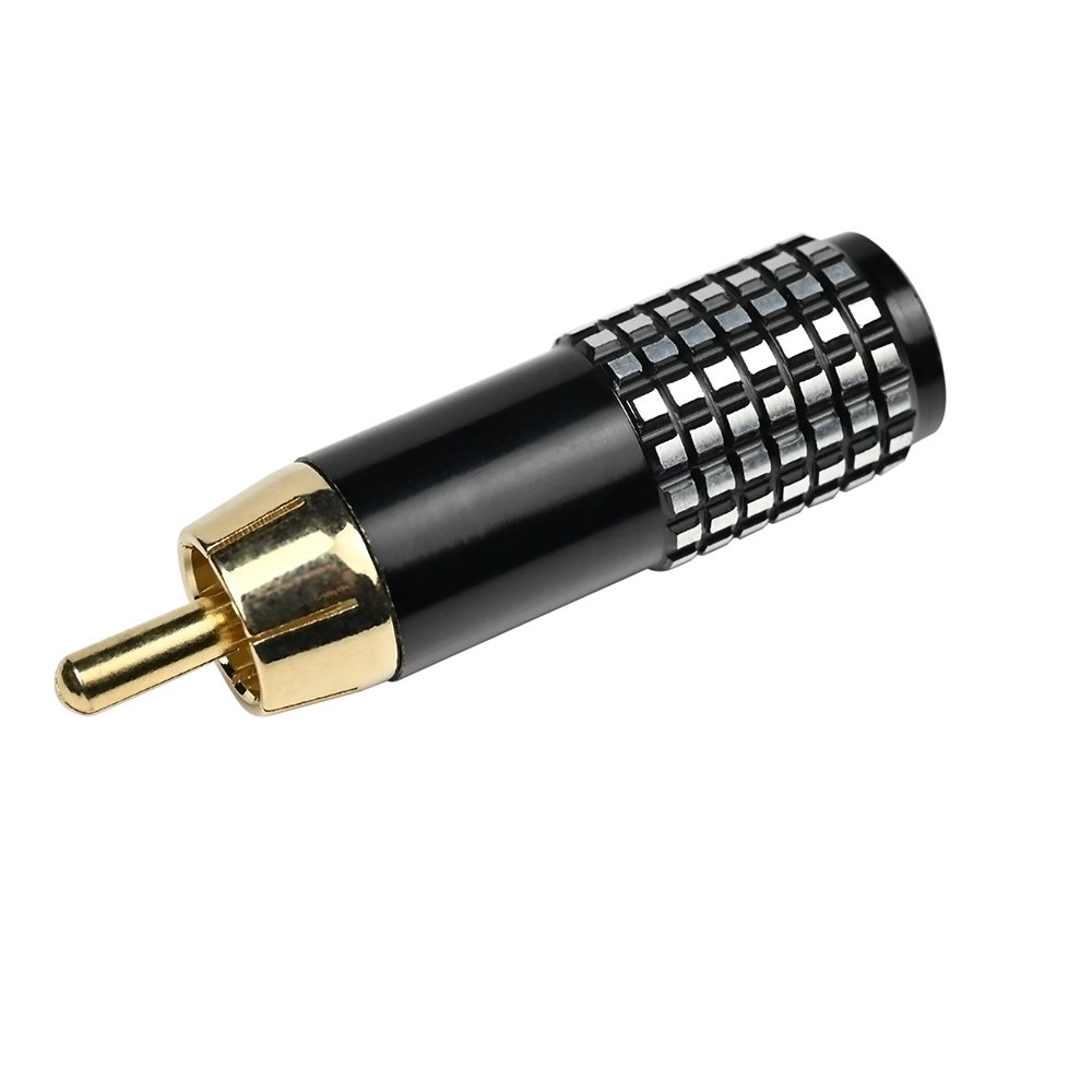 High Quality Audio Video RCA Cable Connector RCA Male Plug Audio Adapter Cable Connector Golden Plated OFC Copper Plug