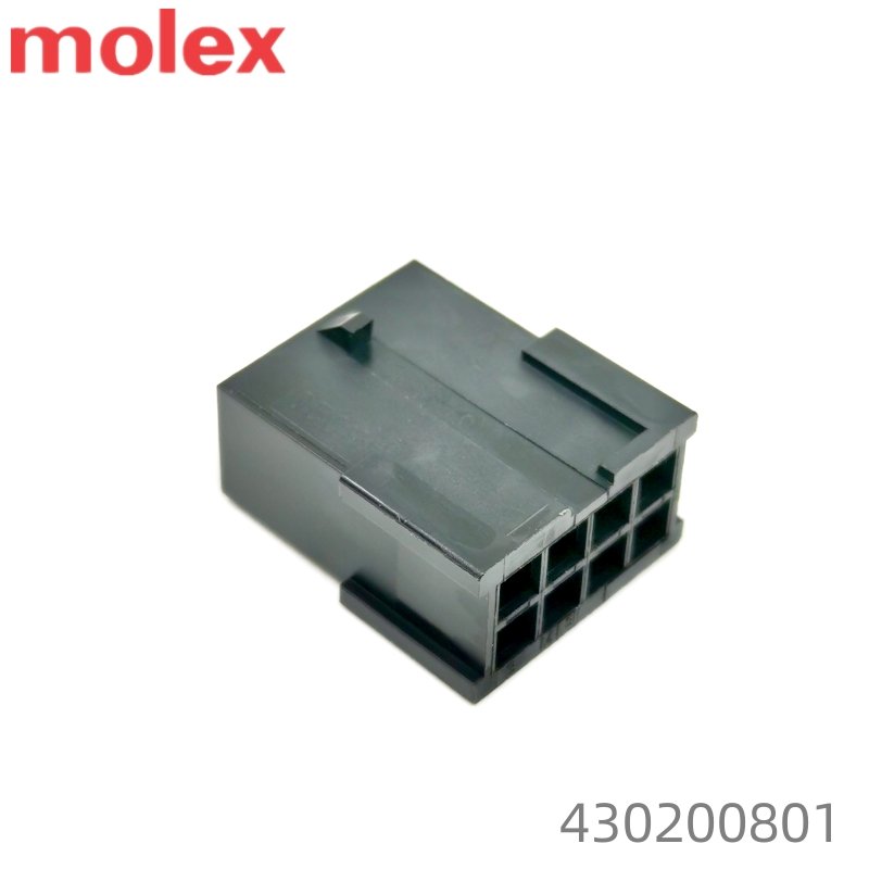 Original 3.0mm Crimp MOLEX 430200801 Micro-Fit 3.0 Plug Connector Assembly Housing 8 Pin Dual Row Black Connector