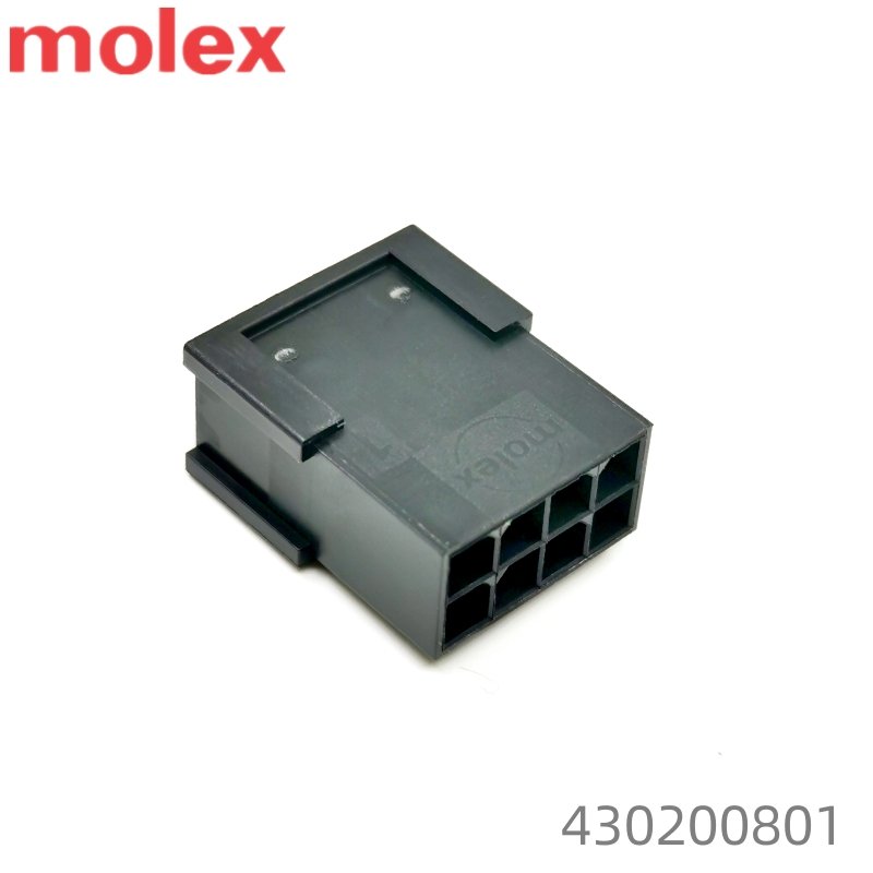 Original 3.0mm Crimp MOLEX 430200801 Micro-Fit 3.0 Plug Connector Assembly Housing 8 Pin Dual Row Black Connector