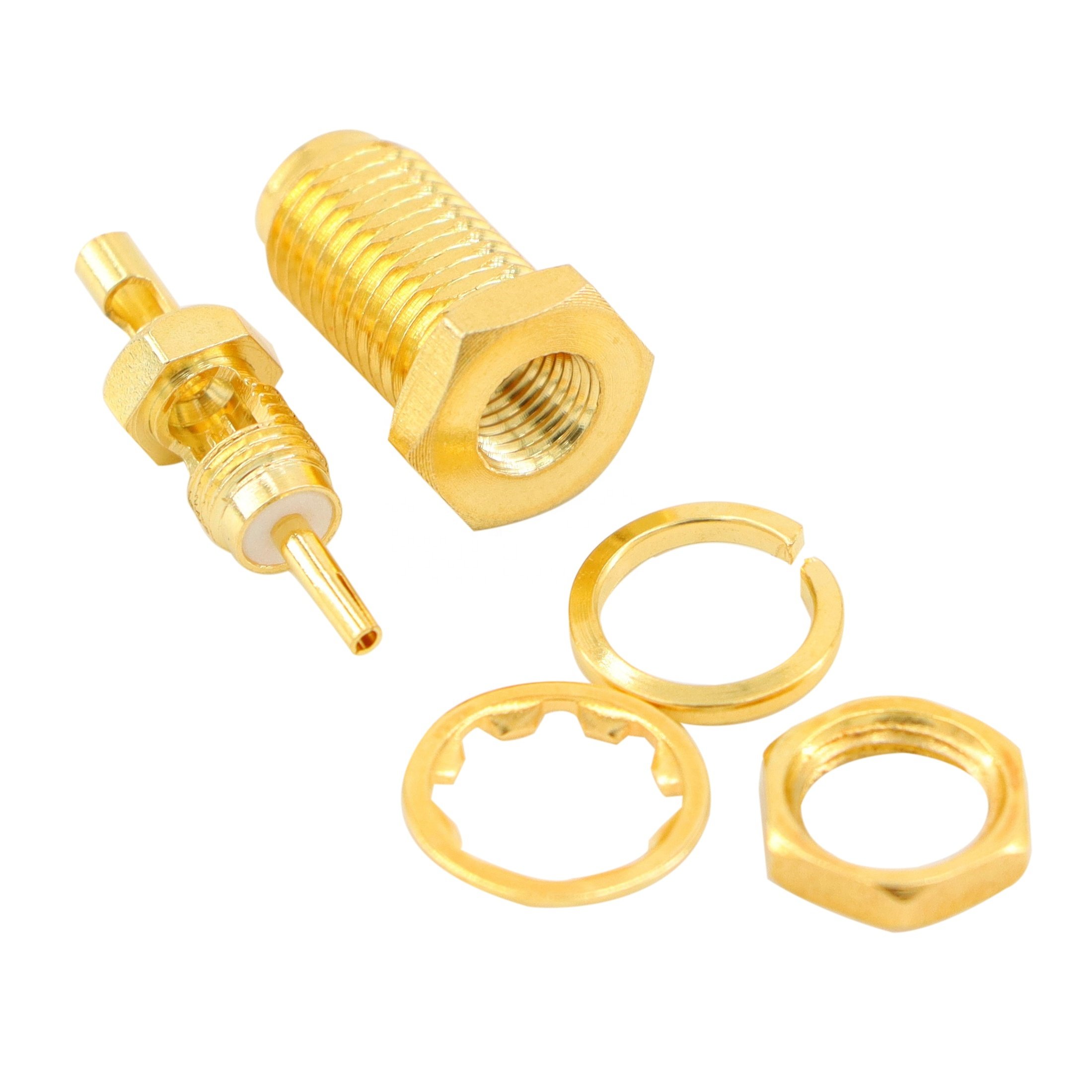 SMA jack with female Basket in Bulkhead RF Connector for 1.37mm 1.13mm RG178 Coaxial Cable