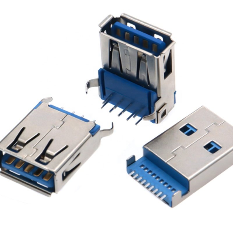 USB 3.0 A Type Port Male Plug Female Solder Jacks VERTICAL Connector PCB Socket For USB Interface B Port 90/180 degrees