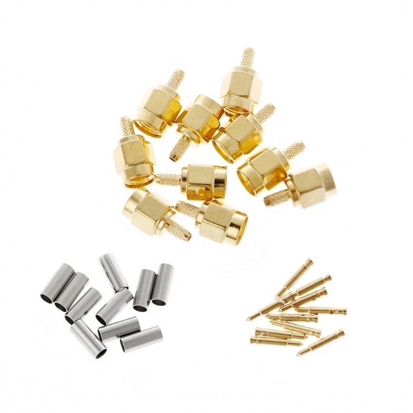 Low cost SMA Male Plug Connector Crimp LMR100 RG174 RG316 Cable RF Coaxial SMA Male Connector