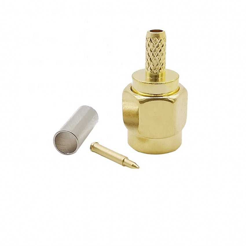 Low cost SMA Male Plug Connector Crimp LMR100 RG174 RG316 Cable RF Coaxial SMA Male Connector