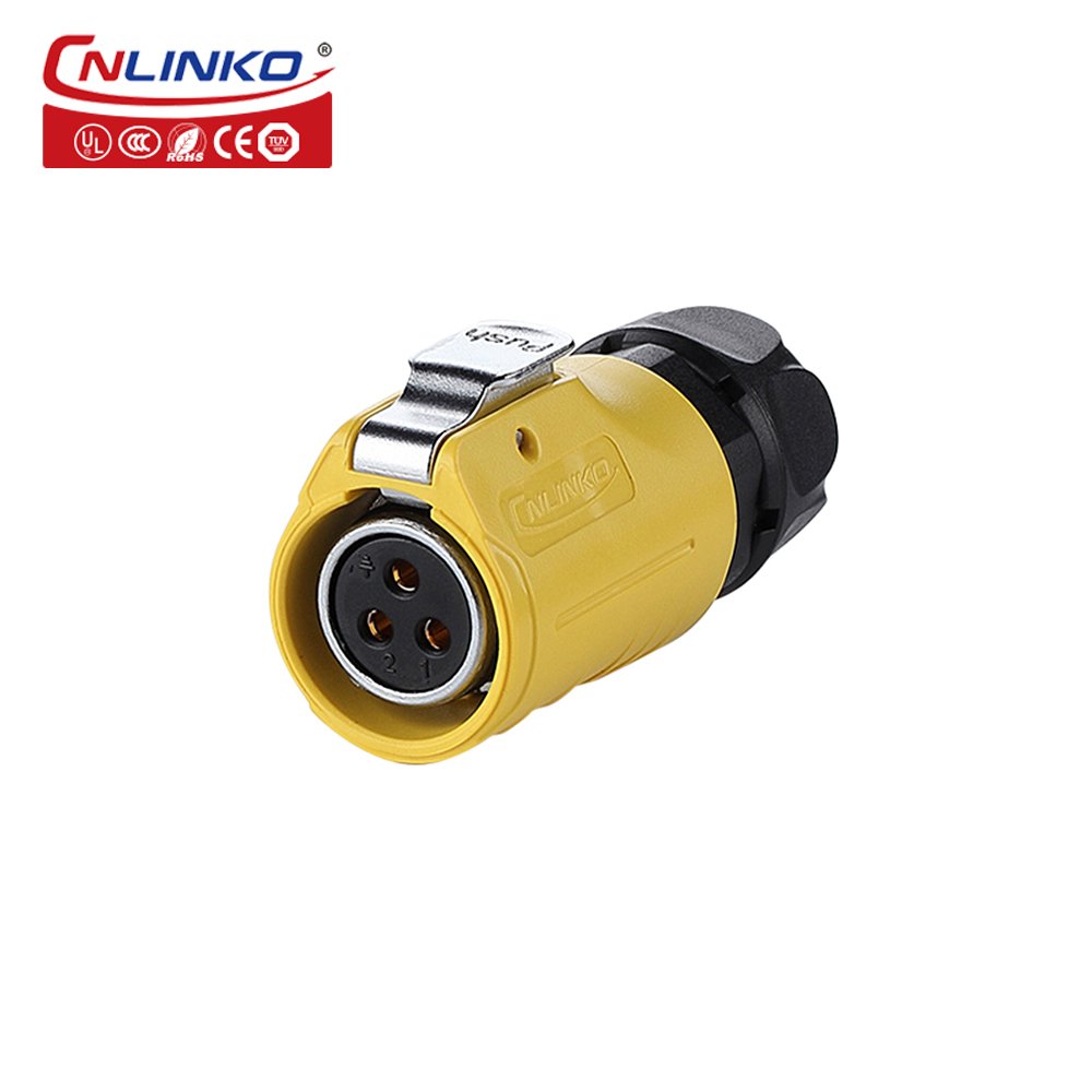 CNLINKO DC Power Electrical Plug M20 500V 20A 3 Core lighting Connector Waterproof IP68 3pin led strip Connector