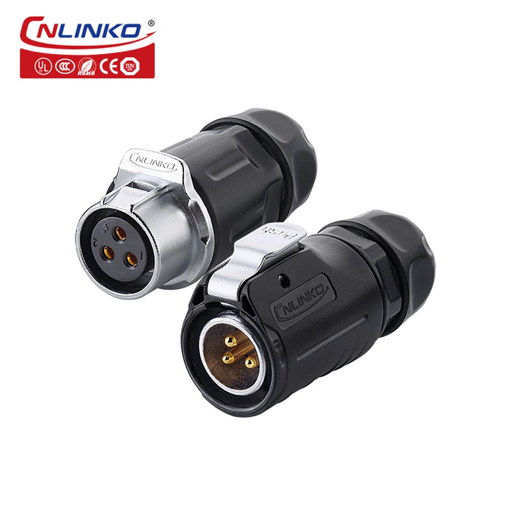 CNLINKO DC Power Electrical Plug M20 500V 20A 3 Core lighting Connector Waterproof IP68 3pin led strip Connector