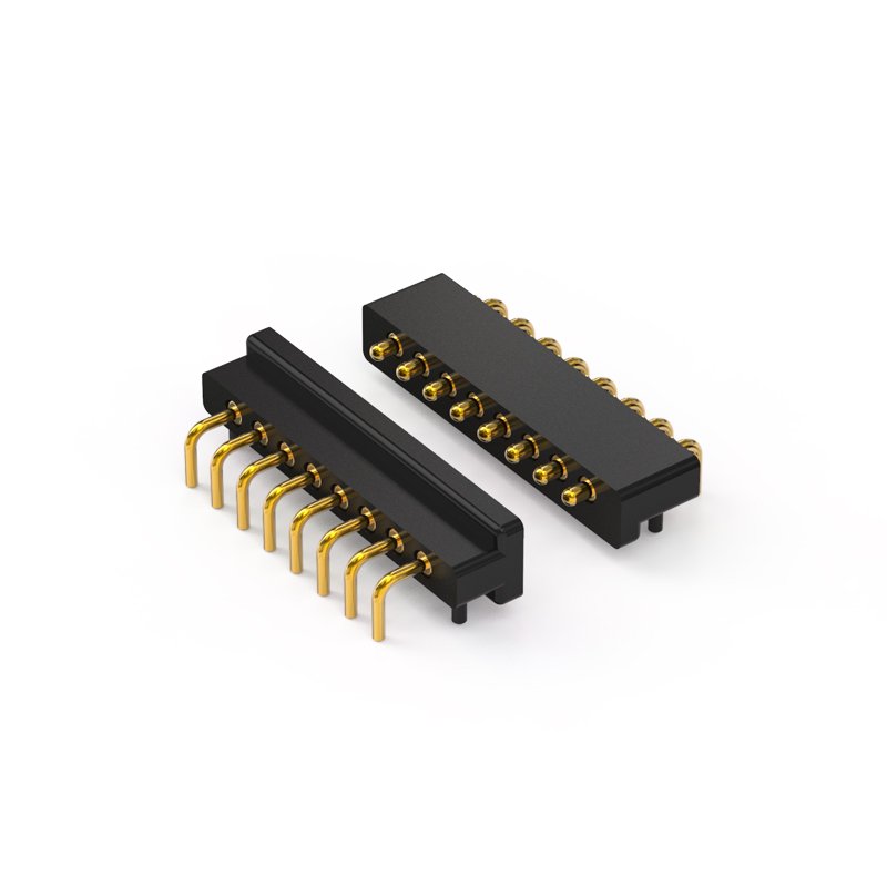 SMT Type Brass Gold Plating 8 Pin Magnetic Pogo Pin Connector