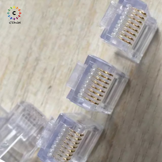 ready in stock UTP/FTP Cat6 Cat5 Cat5e RJ11 RJ45 Connector Stranded Network Cable terminal 8P8C Gold Plated Modular Plug