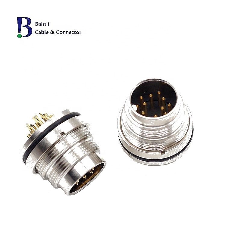 Circular Sensor M16 19 Pole Male Panel Mount Rear Mount Connector Waterproof IP67 For Signals