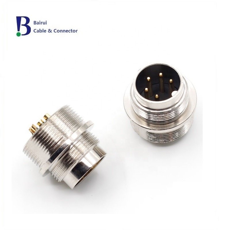 Circular Sensor M16 19 Pole Male Panel Mount Rear Mount Connector Waterproof IP67 For Signals