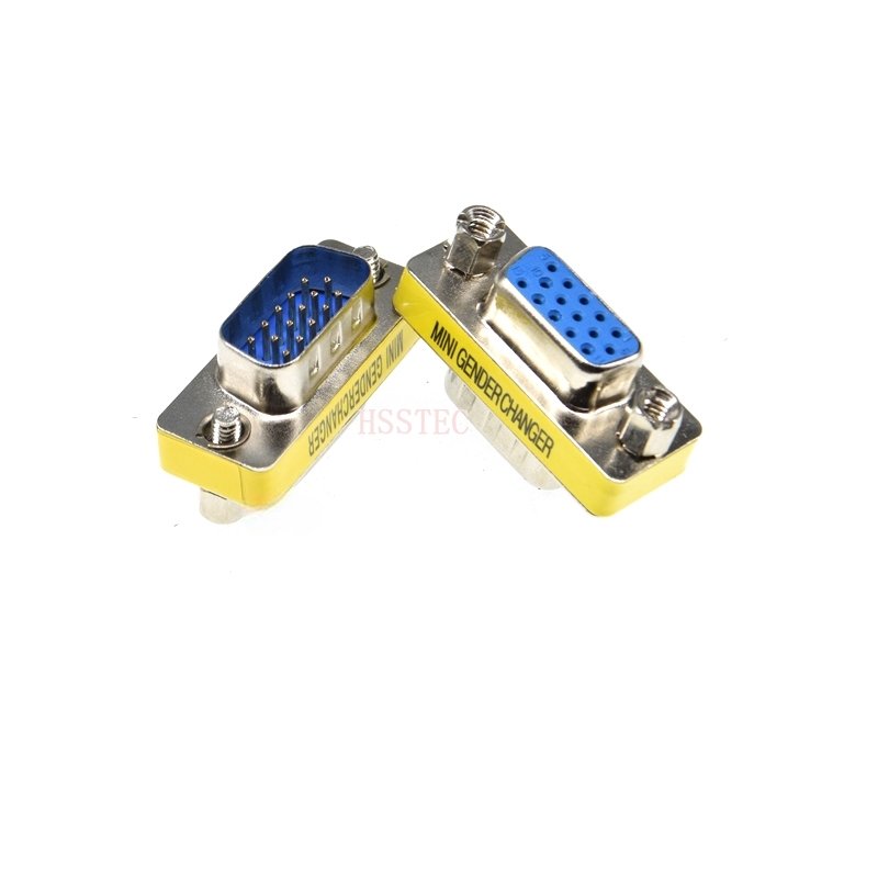 VGA SVGA DB15 15pin MALE to FEmale CONNECTOR 15p Mini Gender Changer Adapter