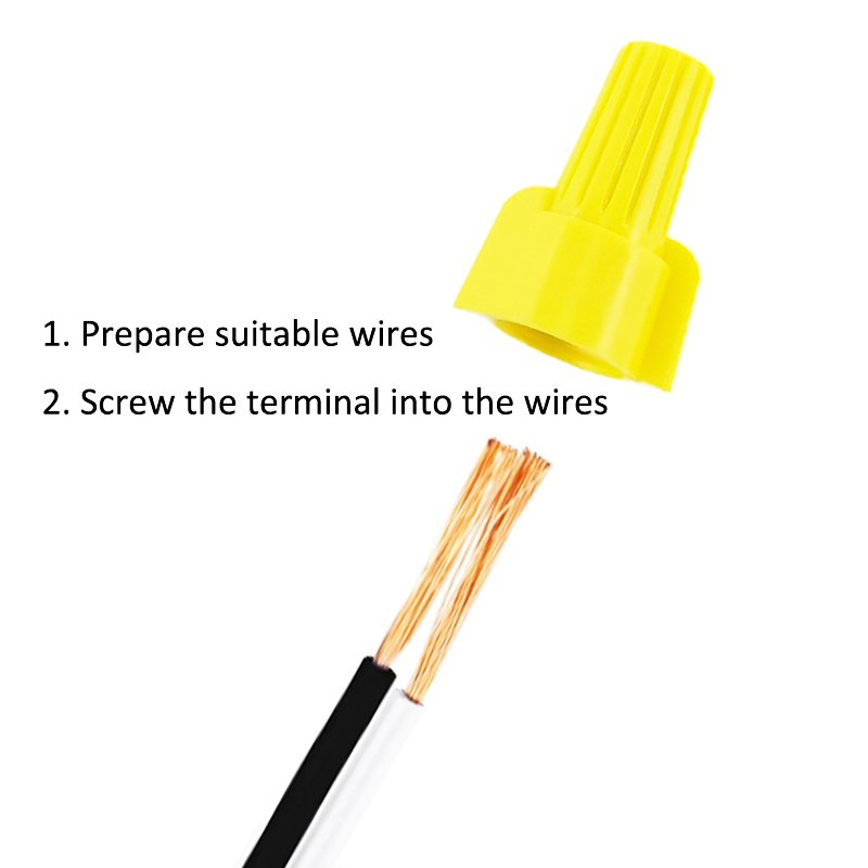 100pcs HP11 yellow Easy Outdoor Seal Elec Easy Twist On Application Wire Connectors Waterproof Nuts