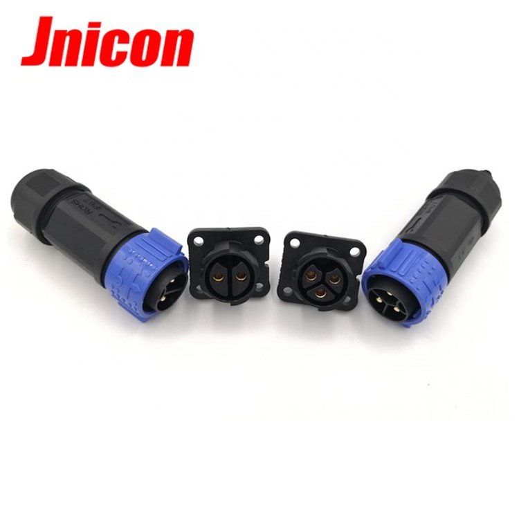 Jnicon 2/3/4 pin waterproof M25 push lock male female connector automotive