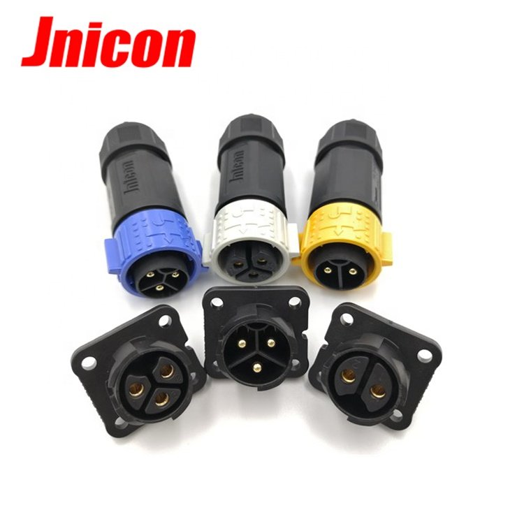 Jnicon 2/3/4 pin waterproof M25 push lock male female connector automotive