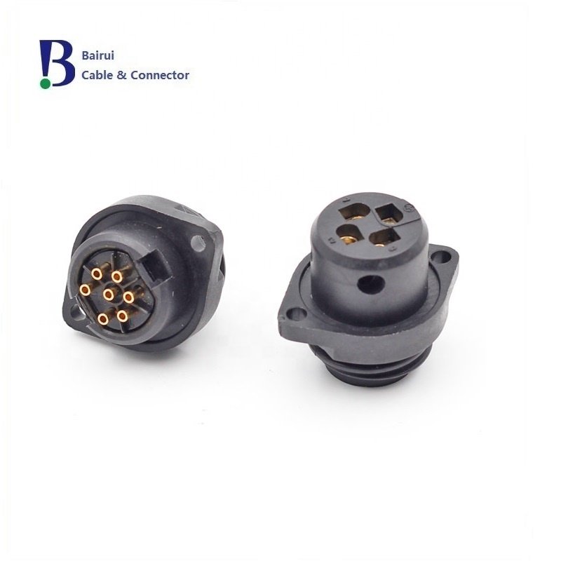 Binder Circular RD24 Male Panel Mount Connector, 6+PE contacts Socket For Power
