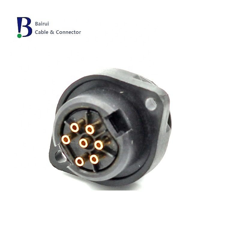 Binder Circular RD24 Male Panel Mount Connector, 6+PE contacts Socket For Power