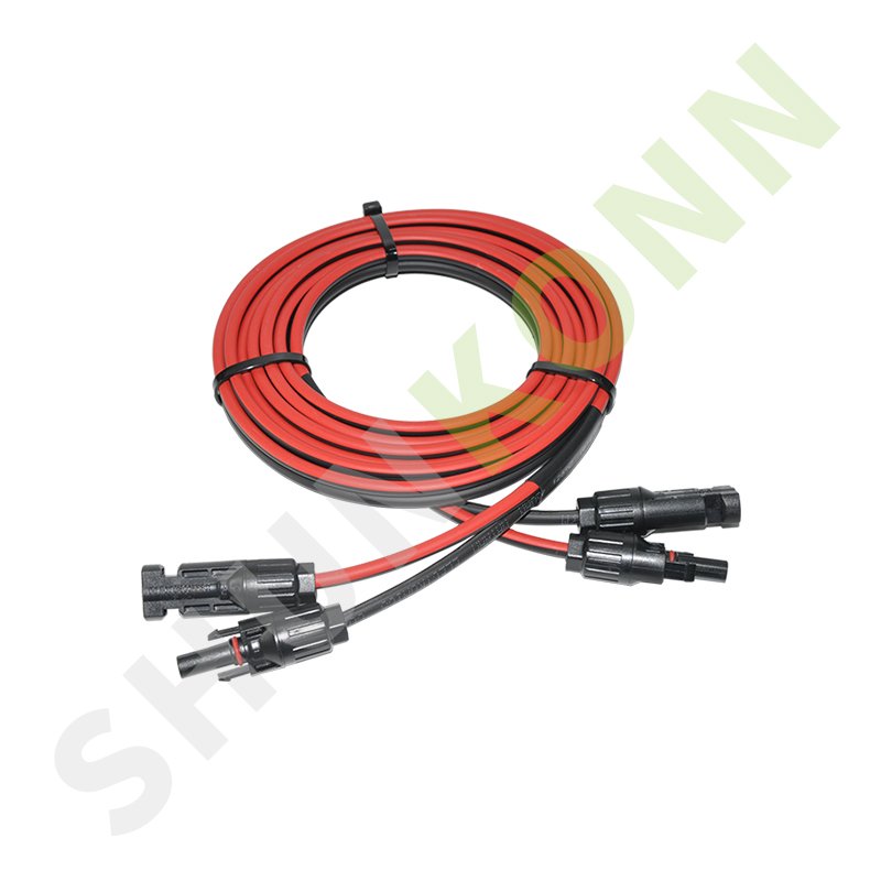 Shunkonn 1M 1000V 1500V IP68 Solar Panel Extension Cables Wire Connector 4mm2 6mm2 Solar Cable connector
