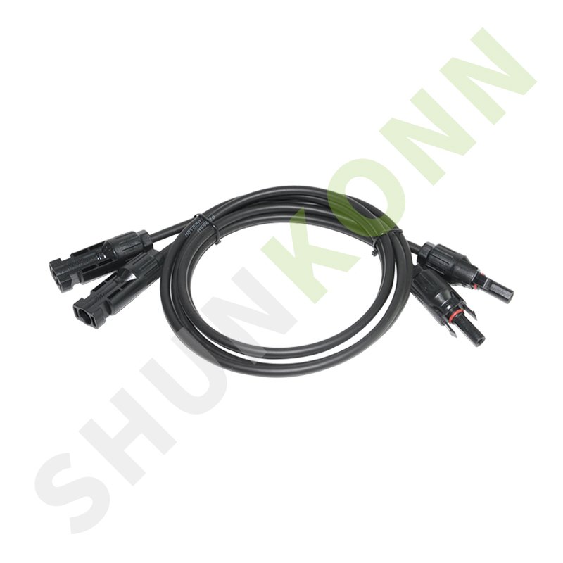 Shunkonn 1M 1000V 1500V IP68 Solar Panel Extension Cables Wire Connector 4mm2 6mm2 Solar Cable connector