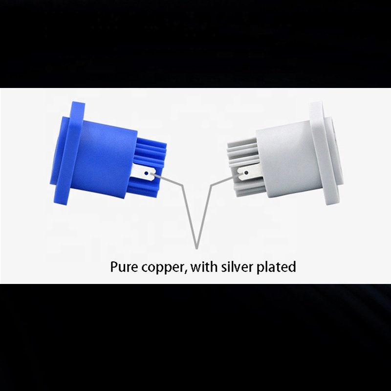 Powercon Chassis Connector 250V 20A 3 pins Blue NAC3MPA-1 Light Grey NAC3MPB-1 Powercon Female Socket
