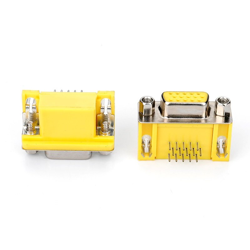 D-SUB 15Pin Female Connector DB15 socket with 4-40#nut (Yellow Housing) D-SUB 15Pin connector for PCB