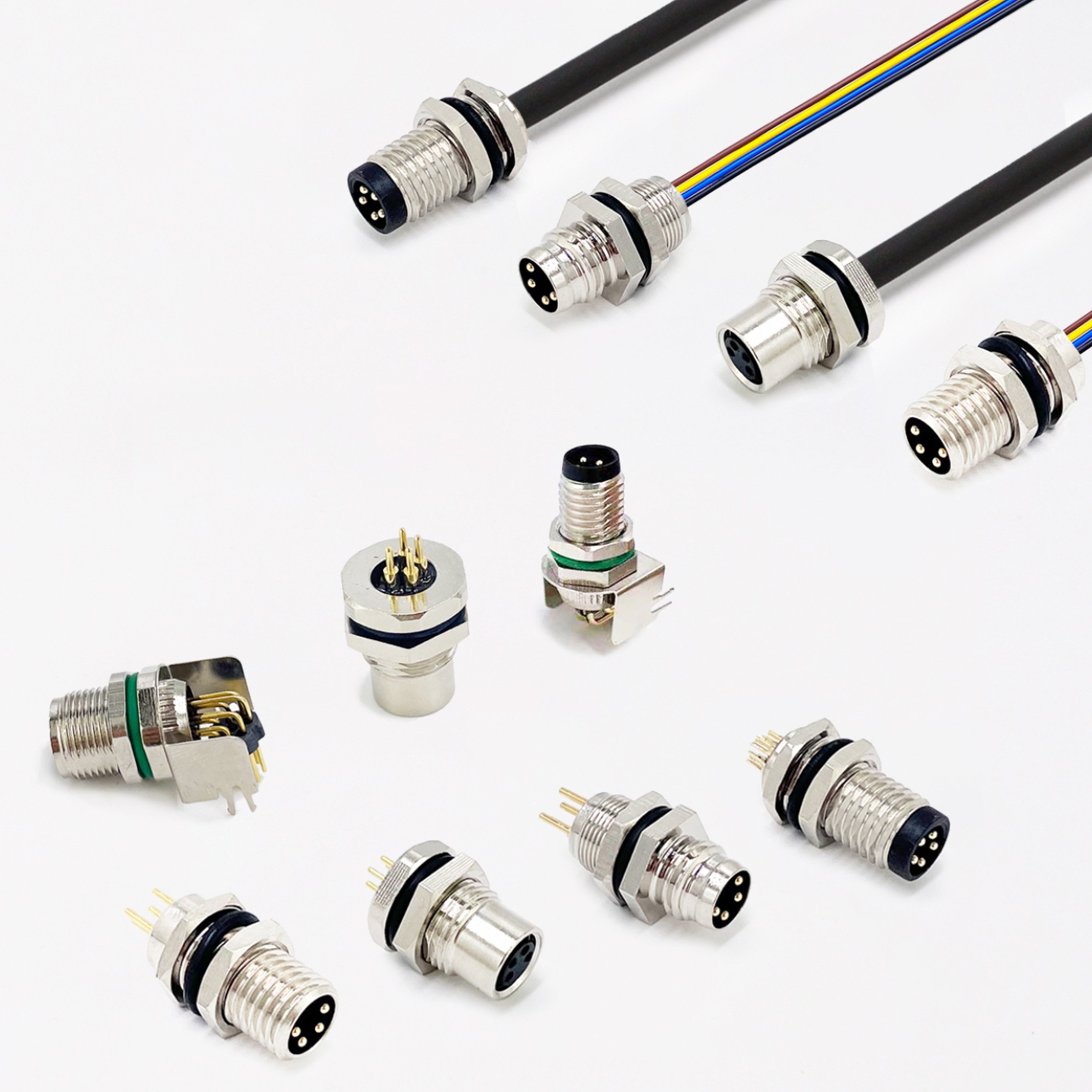Supplier IP67 A type male female straight screw threaded plug coupling sensor m8 4 pin waterproof connector