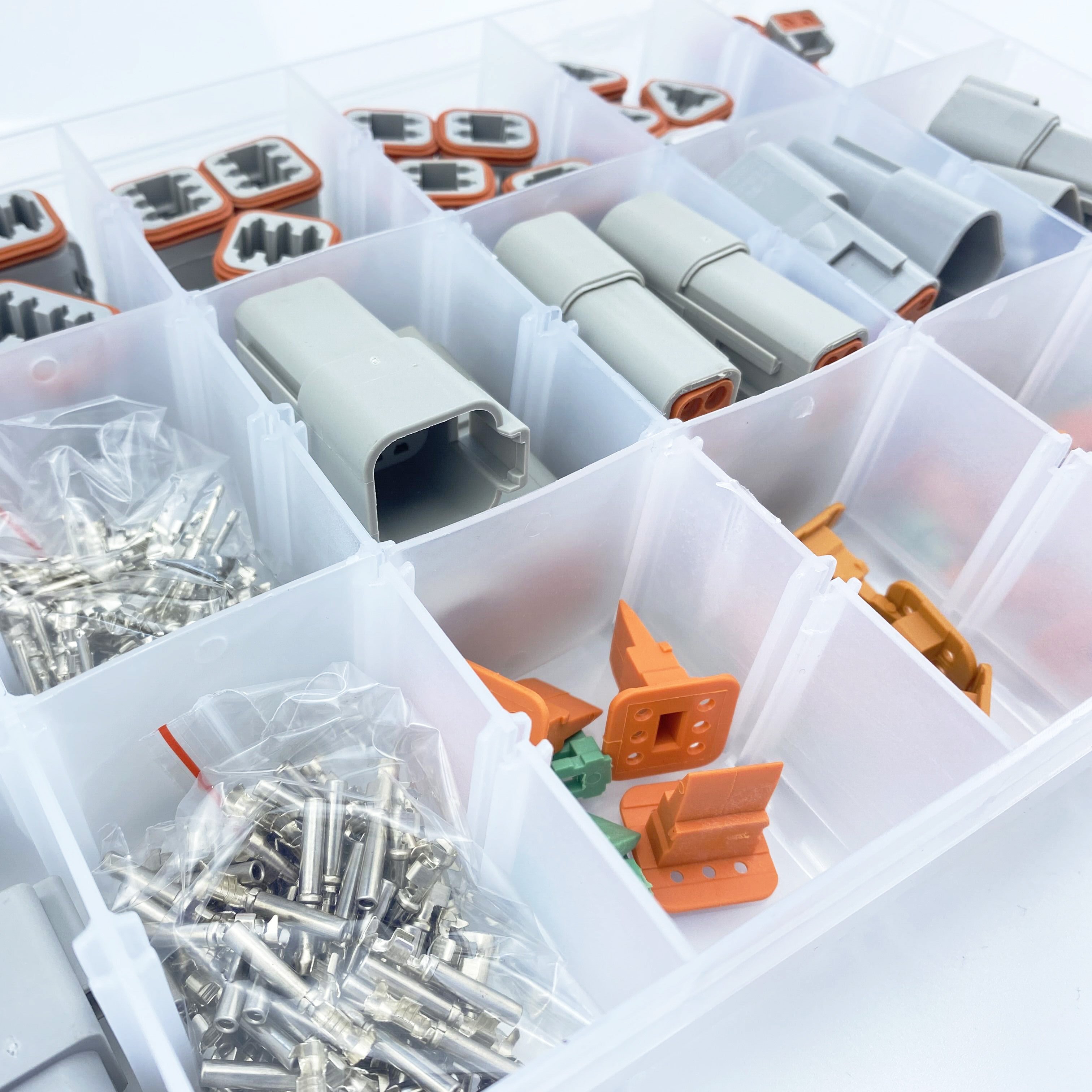 CNKF 232 PCS DT connectors KIT GRAY 2pin to 12PIN WITH CRIMP TERMINALS deutsch connector