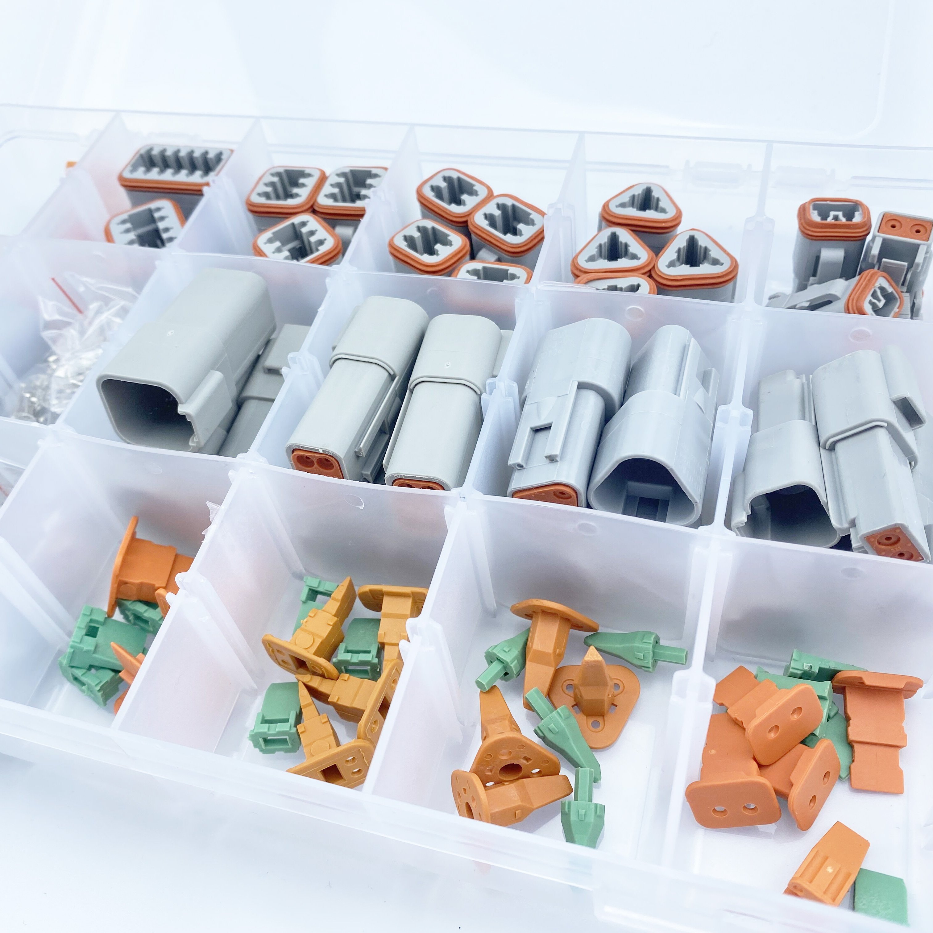 CNKF 232 PCS DT connectors KIT GRAY 2pin to 12PIN WITH CRIMP TERMINALS deutsch connector