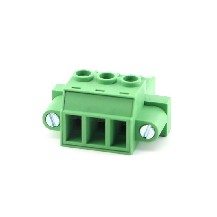 plug in terminal block screw wire connectors with flange screw socket 7.62mm pitch 3pin 5pin