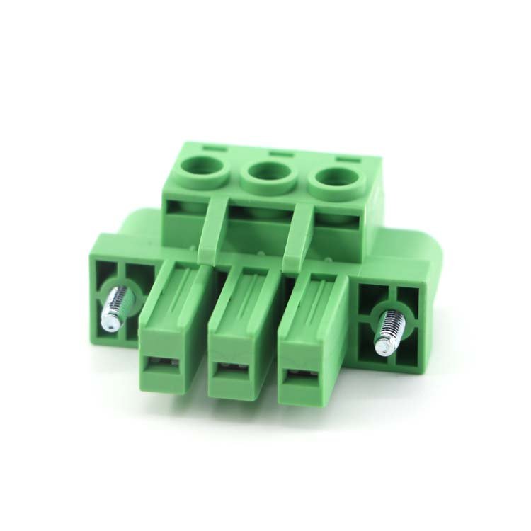 plug in terminal block screw wire connectors with flange screw socket 7.62mm pitch 3pin 5pin