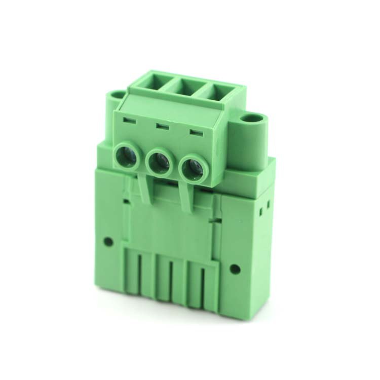plug in terminal block screw wire connectors with flange screw socket 7.62mm pitch 3pin 5pin
