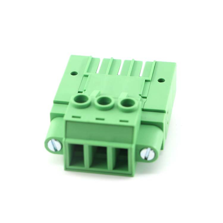 plug in terminal block screw wire connectors with flange screw socket 7.62mm pitch 3pin 5pin