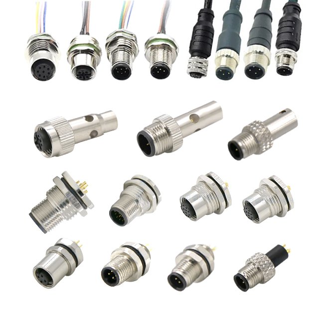 Factory M5 M8 M12 M16 M23 Waterproof Solder PCB Panel Mount Socket Male Female Plug 3 4 5 6 8 10 12 17pin Circular Connector
